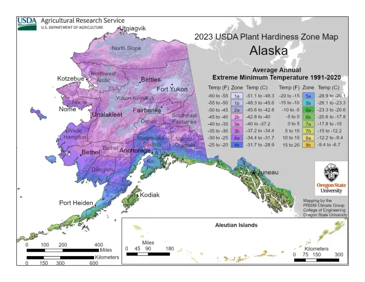 plants by zone map for Alaska