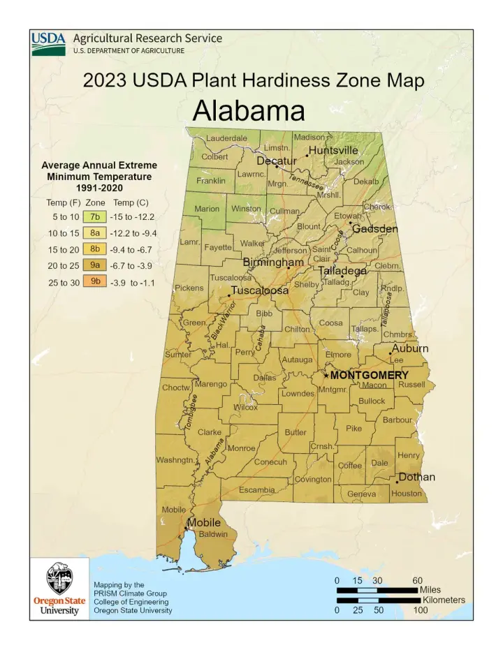 plants by zone map for Alabama