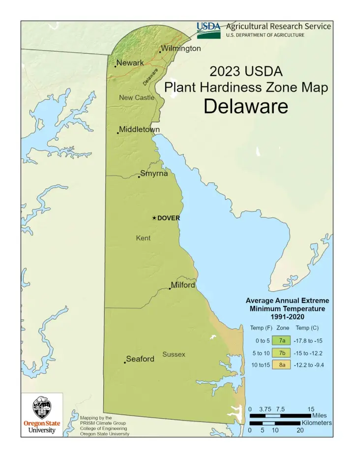 plants by zone map for Delaware