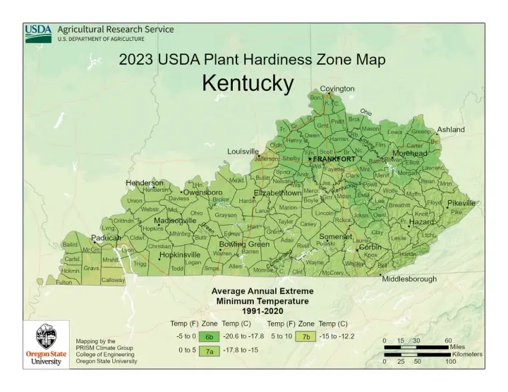 plants by zone map for Kentucky