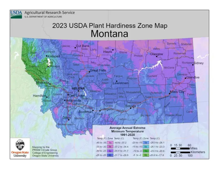 plants by zone map for Montana